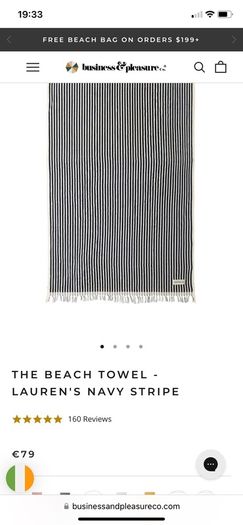 New Lauren navy stripe beach parasol by business and pleasure
