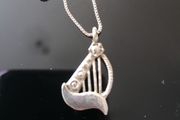 Italian silver /harp necklace 925.