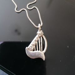 Italian silver /harp necklace 925.