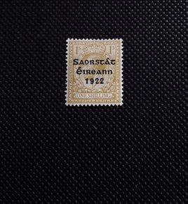 Ireland Mint Stamps : 1922  - 1923 : Overprint - One Shilling  Bistre-Brown : MLH