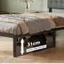 Single Bed Frame with Upholstered Headboard, 36 cm High, Heavy Image 6