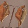 Irregular Navy Ombre White Gold Leaf Stud Earrings Image 5