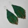 Green earrings, silver earhooks Image 3