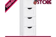 Bathroom Floor Storage Cabinet, Bathroom Storage Unit with 4 Drawers, Bathroom Cabinet Freestanding, 30 x 30 x 82 cm, for Living Room, Dining Room, Kitchen, Modern Style (FREE SHIPPING)