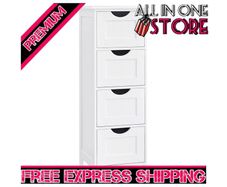 Bathroom Floor Storage Cabinet, Bathroom Storage Unit with 4 Drawers, Bathroom Cabinet Freestanding, 30 x 30 x 82 cm, for Living Room, Dining Room, Kitchen, Modern Style (FREE SHIPPING)