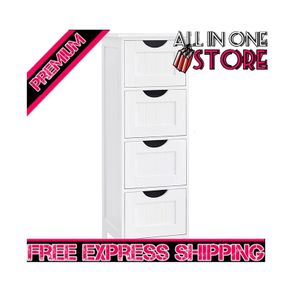 Bathroom Floor Storage Cabinet, Bathroom Storage Unit with 4 Drawers, Bathroom Cabinet Freestanding, 30 x 30 x 82 cm, for Living Room, Dining Room, Kitchen, Modern Style (FREE SHIPPING)