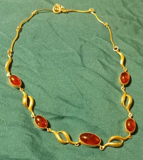 Vintage sterling silver baltic amber necklace