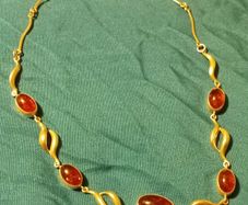 Vintage sterling silver baltic amber necklace
