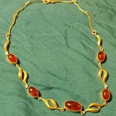 Vintage sterling silver baltic amber necklace