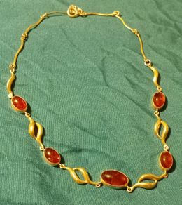 Vintage sterling silver baltic amber necklace