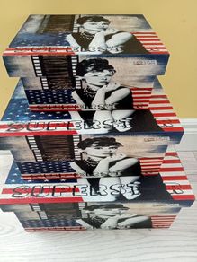 Set of 3 Audrey Hepburn Storage Boxes
