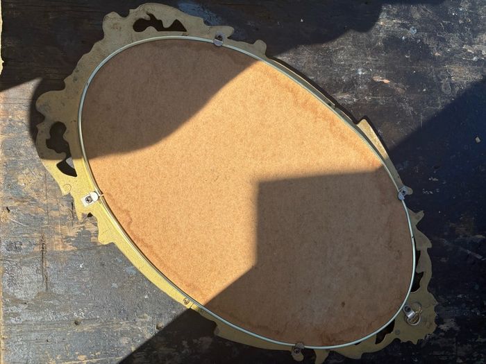 Retro vintage petit metal framed wall mirror c1960