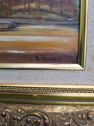 Beautiful Vintage Oil Painting "Carlingford Lough" (1991) by Dublin Artist L. Rothwell  Framed