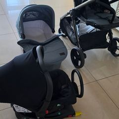 Buggy and car seat and isofix