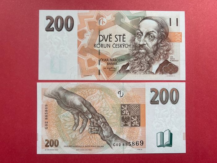 Czech Republic 200 Korun  1998 Pick 19a. UNC