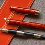 Sheaffer Crest 581 Nova Flame Red Solid 18K Gold 750 Two Tone Triumph Nib Fountain Pen Image 7