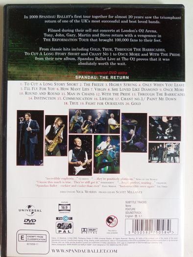 Spandau Ballet [2009] The Reformation Tour 2009: Live At The O2 [Music DVD]