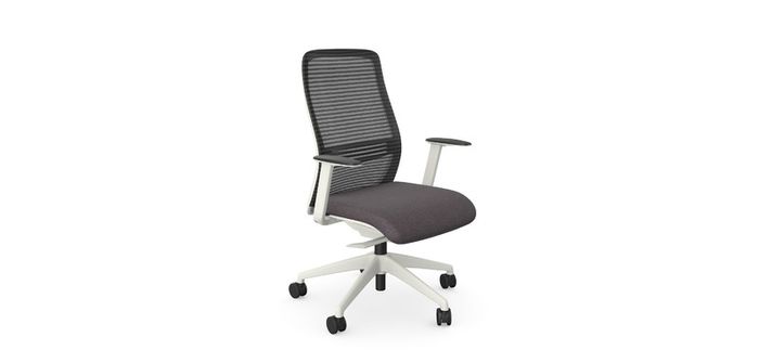 NV High Back Swivel Mesh Chair Lime White Frame with adjustable arms
