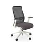 NV High Back Swivel Mesh Chair Lime White Frame with adjustable arms Image 2