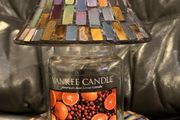 Yanky Candle Accents Large Jar Topper Glass Shade and Matching Plate