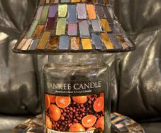 Yanky Candle Accents Large Jar Topper Glass Shade and Matching Plate