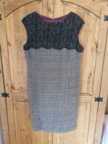 F & F Lace and Check Dress Size 14