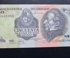 Uruguay 1989.50 Pesos banknote in very fine condition.