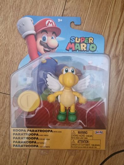 BRAND NEW Super Mario Action Figure Green Para Koopa Troopa with Coin 10cm