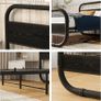4ft6 Double Bed Frame with Headboard,Bed Base,Black Metal Platform Bed Frame with Mattress Base,Metal Slat Support,Underbed storage,for Bedroom Image 7