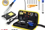 15pcs Kit 220V 60W Soldering Iron Kit 450C Adjustable Temperature Welding Tool Set With Solder Sucker Tin Wire