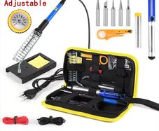 15pcs Kit 220V 60W Soldering Iron Kit 450C Adjustable Temperature Welding Tool Set With Solder Sucker Tin Wire