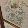 Edwardian mahogany-framed room divider screen with embroidered panels. Image 4