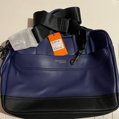 Trussardi Jeans leather business Brief Case laptop shoulder travel Bag brand new with tag