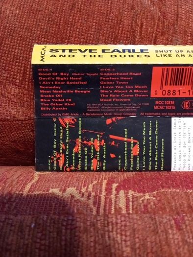 cassette tapes Steve Earle and the dukes sure hope and die like aviator
