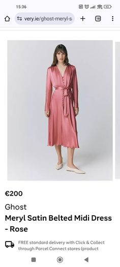 Ghost satin midi dress