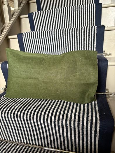 New bespoke 100% linen 50cm x 31cm cushion COVER in natural, Moss or winter white