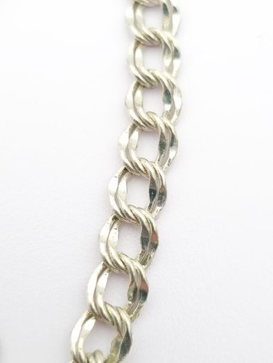 Vintage 925 Sterling Silver Double Link Charm Bracelet