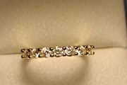 Gold Plated Sterling Silver 7 Stone Moissanite Band Ring