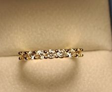 Gold Plated Sterling Silver 7 Stone Moissanite Band Ring