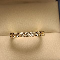 Gold Plated Sterling Silver 7 Stone Moissanite Band Ring