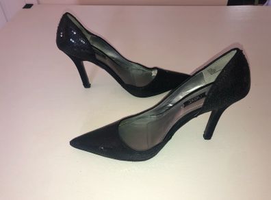 Next black sequinned high heels