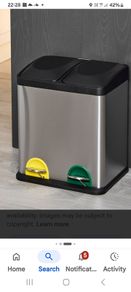small double chrome kitchen bin