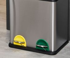 small double chrome kitchen bin