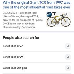 vintage giant tcr once framset and bits