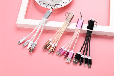 3 in 1 keychain Portable Micro USB Type C Multi Charger Cable For huawei p20 lite honor 9 lite 9i 8 8x7c 7x 7a note 10 8 cabel