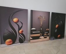 3 canvas 46x66cm each