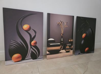 3 canvas 46x66cm each