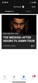 Weeknd tickets x 2