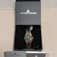 Brand New Jacques Lemans Ceramic Sport 100 Watch  Gold Black Ceramic (Unworn & Boxed)