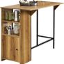 Kitchen Bar Table with Storage Shelves and Fold Out Extension Image 2